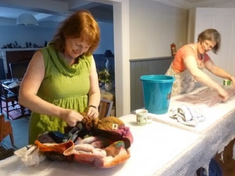 Felting course in progress at Herefordshire Holidays